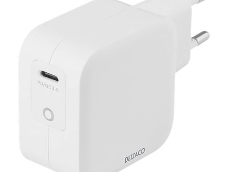 Deltaco PD 61W Vægoplader m. USB-C - Hvid Hot on Sale