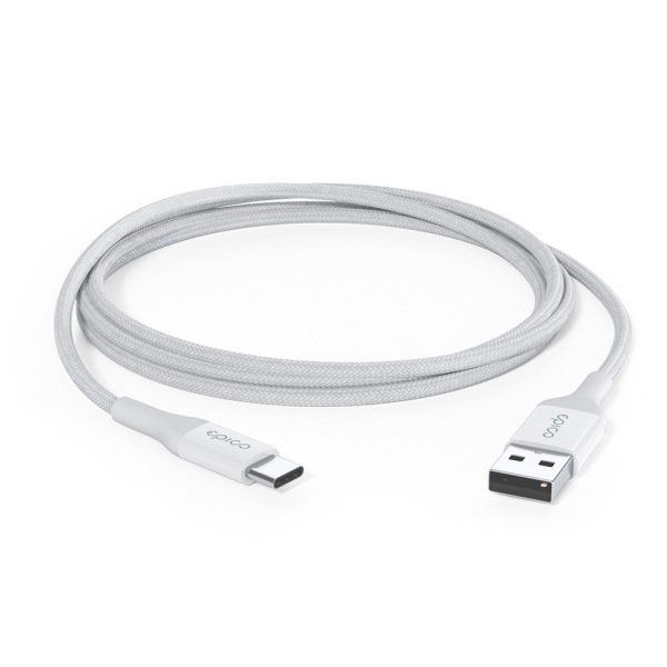 Epico Braided USB-A til USB-C Kabel 18W - 1.2m - Hvid Hot on Sale