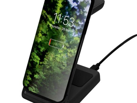 DELTACO 3-in-1 Trådløs Oplader - 23W - Apple Watch, AirPods & Smartphone -Sort Online Sale