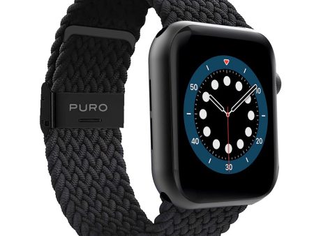 Apple Watch (38 40 SE 41 42mm) Puro Loop Flettet Stof Rem - Sort Supply