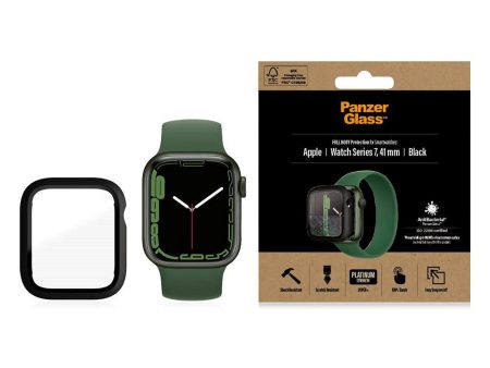 PanzerGlass Apple Watch 9 8 7 (41mm) Full Body Protection Cover + Indbygget Skærmbeskyttelse m. Anti-Bacterial - Sort Online Hot Sale