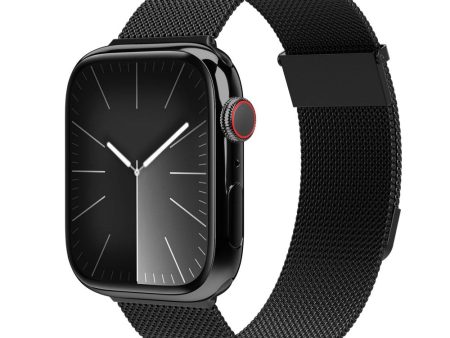 Apple Watch (42 44 SE 45 46 49mm) Vonmählen Milanese Loop 2 Rustfri Stål Rem - Sort Hot on Sale