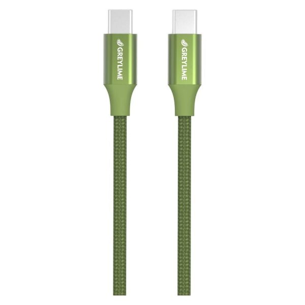 GreyLime 60W Braided USB-C til USB-C Kabel 1 m - Grøn For Cheap