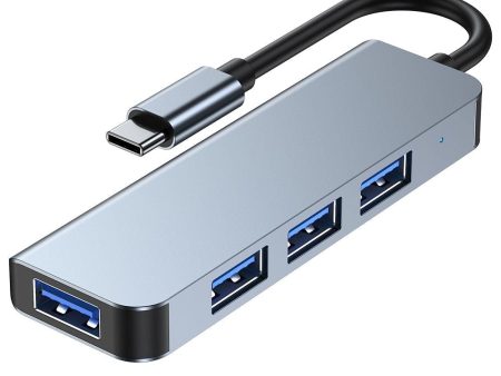 Tech-Protect 4in1 USB-C Multiport Hub - 4 x USB-A - Grå on Sale