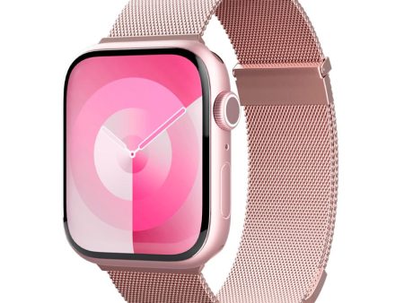 Apple Watch (42 44 SE 45 46 49mm) Epico Milanese+ (Plus) Rustfri Stål Rem - Rose Gold Sale