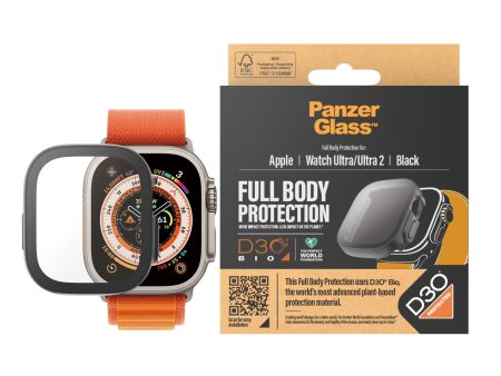 PanzerGlass Apple Watch Ultra 1 2 (49mm) Full Body D3O Bio Protection Cover + Indbygget Skærmbeskyttelse - Sort For Sale