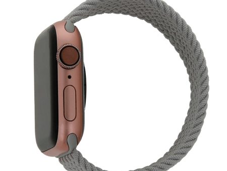 Apple Watch (38 40 SE 41 42mm) Elastisk Stof Rem - Str. M - Grå Fashion