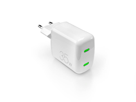 Puro GaN Vægoplader 35W - Dobbelt USB-C Porte - Hvid Sale