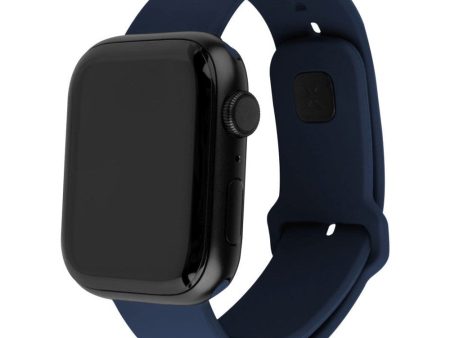 Apple Watch (42 44 SE 45 46 49mm) Fixed Wide Sporty Silikone Rem Sæt - Blå Cheap