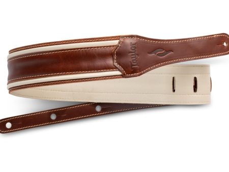 Taylor 411325 2.5  Element Leather Guitar Strap, Brown Cream Online Sale