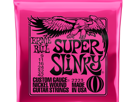 ERNIE BALL 2223 Super Slinky Nickel Electric Guitar Strings (Pink) on Sale