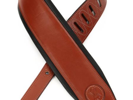 LEVYS PM44T01WAL 3  Padded Veg-tan Leather Guitar Strap, Walnut Color Online Sale