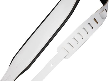 LEVYS M26PDWHTBLK 3  Top Grain Leather Guitar Straps - Panda Cheap