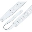 LEVYS MG26DSWHTABK 2.5  Garment Leather Guitar Strap w  Foam Padding, White Color w  Antique Black Rivets Online Hot Sale