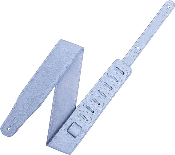 LEVYS M26GFPPRW 2.5  Wide Garment Leather Guitar Strap (Light Blue) Fashion