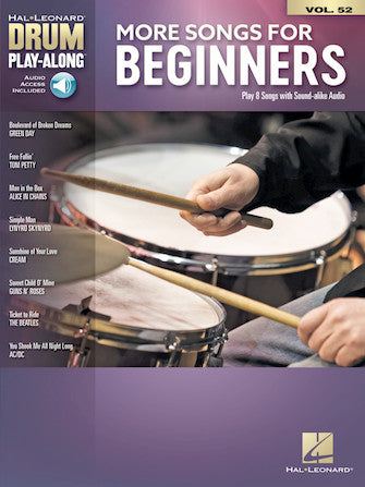 HAL LEONARD 00278403 More Songs for Beginners - Drum Play-Along Volume 52 Cheap