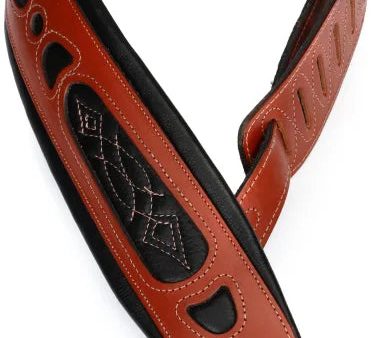 LEVYS PM31WAL 3  Veg-tan Leather Guitar Strap w  Foam Padding, Walnut Color Online