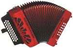 HOHNER COGRN Compadre Diatonic Button Key Accordion, GCF Red w  Gig Bag & Straps For Discount