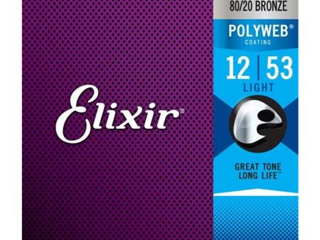 ELIXIR 11050 Polyweb Acoustic Guitar Strings (Light) Online now