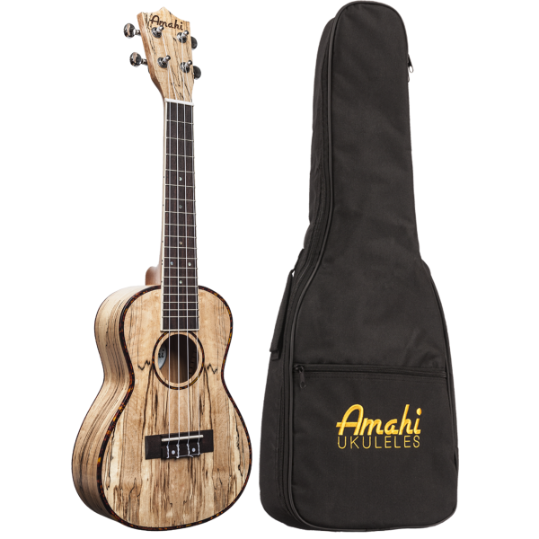 Amahi UK770C Concert Spalted Maple Ukulele w  Bag Supply