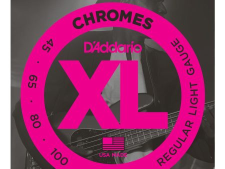 D ADDARIO ECB81 XL Chromes Light Bass Strings, Flatwound Online Sale