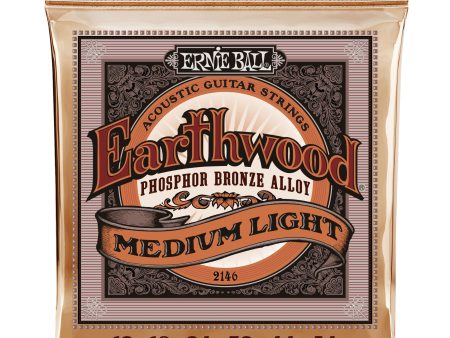 ERNIE BALL P02146 Earthwood Medium Light Phosphor Bronze Acoustic Guitar Strings(12-54) Online