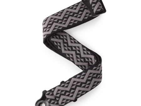 D ADDARIO 50BAL03 Auto Lock Guitar Strap, Black Padded Geometric Fashion