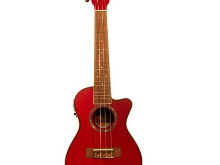 Amahi UK205EQRD Classic Series Acoustic Electric Ukulele (Red) Fashion