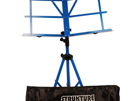 STRUKTURE SMS1XBL Blue Folding Music Stand w  Bag Online Sale