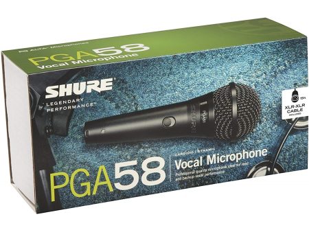 SHURE PGA58XLR Vocal Microphone w  XLR to XLR Cable Discount