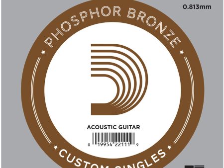 D ADDARIO PB032 .032 Phosphor Bronze Wound Acoustic Guitar Single String For Sale