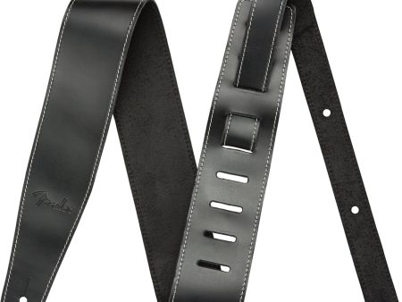 FENDER #0990641006 Broken-In Leather Strap, Black 2.5  Fashion