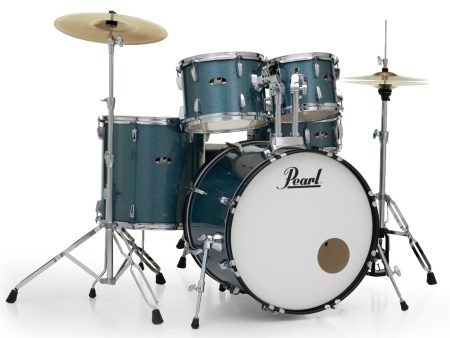 PEARL RS525SCC703 Roadshow 5 Piece Drumset w  Cymbals (Aqua Blue Glitter) (10,12,16) For Discount