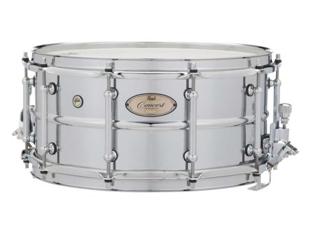 PEARL CRS1465 14x6.5  Beaded Steel Shell Concert Snare Drum, SuperHoop II w  SR100 Strainer Online now